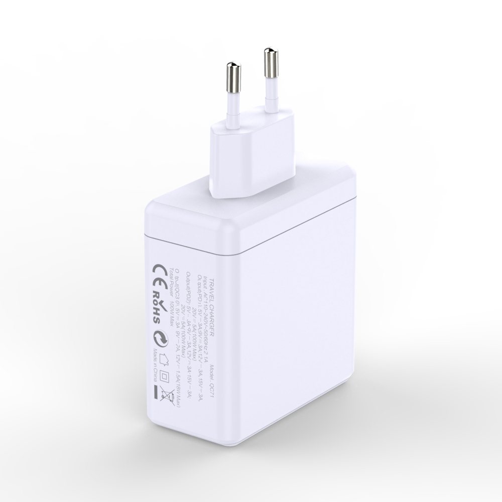 GaN AI-QC71 100W PD+PD+QC3.0 EU  White